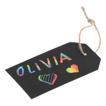 Preview: 6er-Set Kratzpapier Geschenkanhänger Regenbogen - Etiketten zum Aufhängen für fantasievolle Gestaltung - Schwarz/Bunt Papier 11x13x0,4cm Preview: 6er-Set Kratzpapier Geschenkanhänger Regenbogen - Etiketten zum Aufhängen für fantasievolle Gestaltung - Schwarz/Bunt Papier 11x13x0,4cm