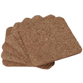 Preview: lot de 6 dessous de verre en liège, carrés, 9,5 x 9,5 cm chacun