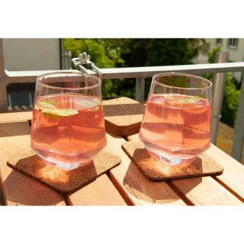 Preview: lot de 6 dessous de verre en liège, carrés, 9,5 x 9,5 cm chacun