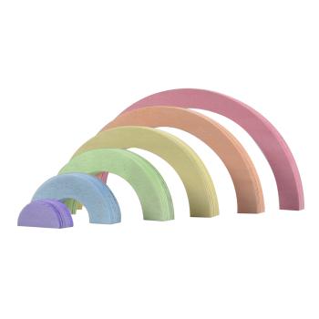 Preview: Holzdeko Regenbogen zum Aufstellen - 3D-Bastel-Deko für kreative Gestaltung & Bemalung - 100% naturbelassen - ideal als Geschenk - 24x12x2cm