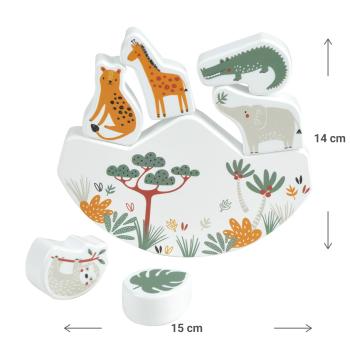 Preview: Wooden zoo learning toy, balancing game for toddlers, 15 x 2 x 14 cm