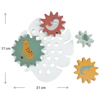 Preview: Jouet éducatif Animaux en bois, jeu d‘encastrement pour jeunes enfants, 21 x 2 x 17 cm