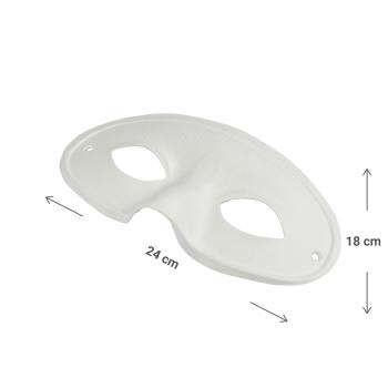 Preview: Wolfs-Maske weiss - Dekorationsmaske mit Band - Zum Dekorieren Bemalen Verzieren - Fasnacht & Ganzjährig - Papier/Karton - 18x24cm