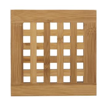 Preview: Bambus Untersetzer 2er Set - Quadratischer Topfuntersetzer für Töpfe & Pfannen - 20x20x4cm - Hitzeschutz für Esstisch & Arbeitsflächen - Robust & langlebig