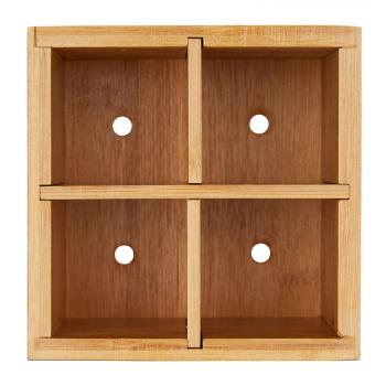 Preview: Besteckständer aus Bambus - Küchenutensilienhalter & Stiftebox - Nachhaltig - Trennwände herausnehmbar - 14,5x13,5x13,5 cm