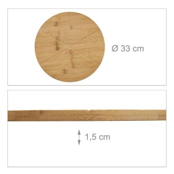 Preview: Pizzateller aus Bambus - Rundes Pizzabrett mit Schneiderillen & Griff - Lebensmittelecht - Schnittfest - Ø 33cm - Umweltfreundlich & Unikat