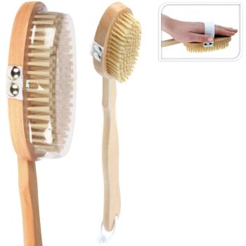 Preview: Wooden back brush, shower brush with detachable head and handle, 7 x 4 x 43 cm Preview: Wooden back brush, shower brush with detachable head and handle, 7 x 4 x 43 cm