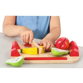 Preview: Children‘s cutting board with fruit 12-piece, wooden educational toy, 26 x 16.5 cm