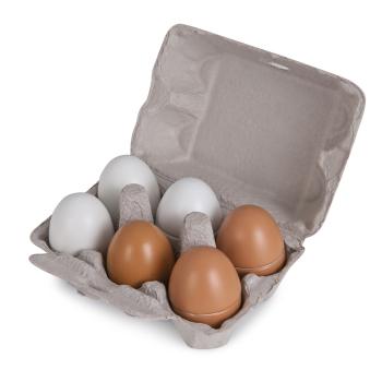Preview: Store accessories eggs 7-piece, educational toy wood 6 eggs and box, 10.5 x 16 x 7 cm