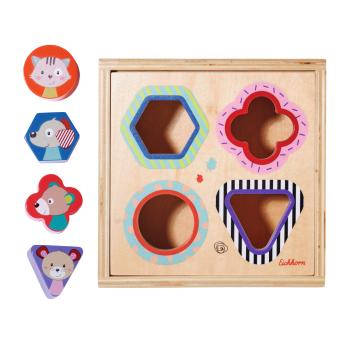 Preview: Boîte d‘assemblage avec briques d‘animaux, jeu d‘assemblage en bois, 6 x 17 x 17 cm