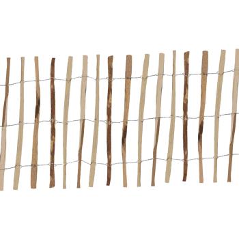Preview: Robusta staccionata in nocciola con filo metallico: 90x500cm di recinzione da giardino per una recinzione naturale e duratura - resistente alle intemperie e stabile