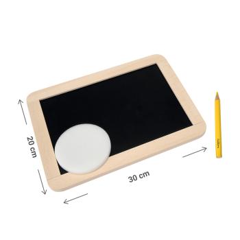 Preview: Lavagna con penna e spugna, lavagna per bambini, 20 x 30 x 3 cm