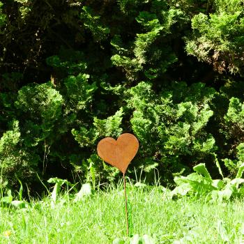 Preview: Cuore di zinco per giardino, decorazione da giardino in look ruggine, marrone rossiccio, altezza 35 cm
