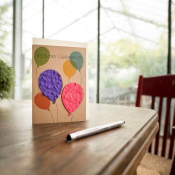 Preview: Greeting card congratulations with seeds for flowers, card with seeds for planting