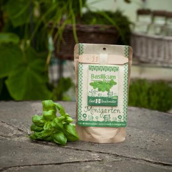 Preview: Kit de semis Basilic, graines avec terreau, instructions et tuteur