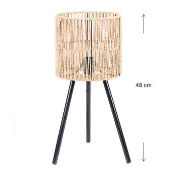 Preview: Lampadaire vintage corde & métal. 48 cm : Un accroche-regard boho exclusif pour une ambiance luxueuse Preview: Lampadaire vintage corde & métal. 48 cm : Un accroche-regard boho exclusif pour une ambiance luxueuse