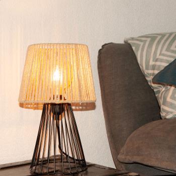 Preview: Lampe de table vintage corde & métal. 36 cm : Un accroche-regard exclusif en design industriel - Crée une ambiance luxueuse Preview: Lampe de table vintage corde & métal. 36 cm : Un accroche-regard exclusif en design industriel - Crée une ambiance luxueuse