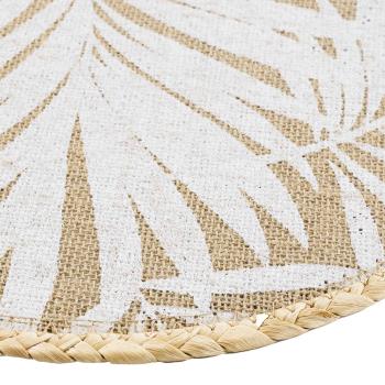 Preview: Tischset rund Blattmuster Jute - Eleganter, langlebiger Schutz für Ess- & Couchtische - Braun-Weiss, 38x38cm, umweltfreundlich & pflegeleicht Preview: Tischset rund Blattmuster Jute - Eleganter, langlebiger Schutz für Ess- & Couchtische - Braun-Weiss, 38x38cm, umweltfreundlich & pflegeleicht