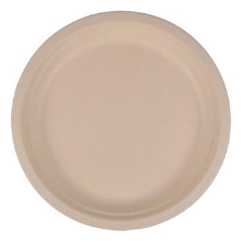 Preview: Zuckerrohr Teller 12er-Set - Biologisch abbaubar & kompostierbar für Events, Partys & Catering - Robust, Ø 22cm - Umweltfreundlich