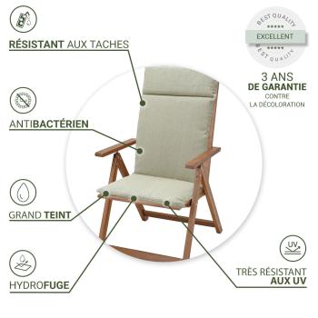 Preview: Coussin pour chaise de jardin, beige, 120 x 50 cm