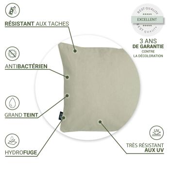 Preview: Coussin confortable Outdoor & Lounge, hydrofuge, beige, 50x50x10cm - Coussin décoratif confortable pour jardin, terrasse & balcon