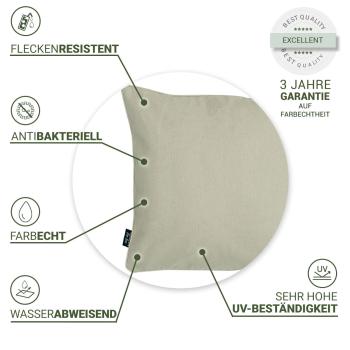 Preview: Madison® Outdoor Lounge-Kissen - Wasserabweisend Beige 50x50x10cm - UV-Schutz Antibakteriell Schmutzabweisend - Recyceltes Material - Made in Europe