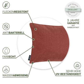 Preview: Water-repellent decorative cushion, comfortable outdoor cushion, terra, 50 x 30 x 10 cm