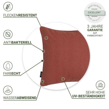 Preview: Decorative cushion water-repellent, comfortable outdoor cushion, terra, 50 x 50 x 10 cm
