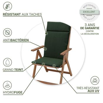 Preview: Coussin pour chaise à haut dossier, vert, 120 x 50 cm
