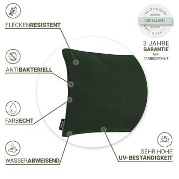 Preview: Water-repellent decorative cushion, comfortable outdoor cushion, green, 50 x 30 x 10 cm