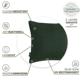 Preview: Deco cushion water repellent, comfortable outdoor cushion, green, 50 x 50 x 10 cm