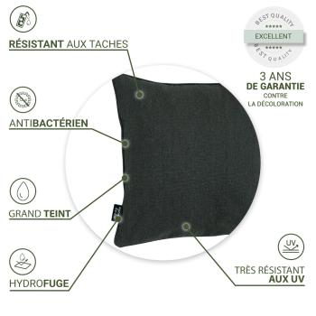 Preview: Coussin décoratif Outdoor (gris foncé, 50x50x10) - Imperméable + résistant aux UV - Haute qualité, pour lounge, jardin, balcon. Le confort à l‘état pur