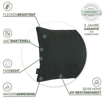 Preview: Outdoor decorative cushion (dark gray, 50x50x10) - Waterproof + UV-resistant - High-quality, for lounge, garden, balcony. Pure comfort