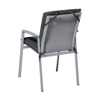 Preview: Coussin pour chaise de jardin – déperlant, gris foncé, 97 x 49 cm – dossier bas, rembourrage optimal et confort excellent
