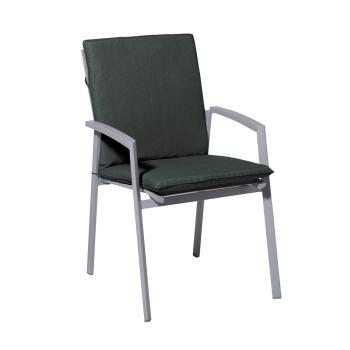 Preview: Coussin pour chaise de jardin – déperlant, gris foncé, 97 x 49 cm – dossier bas, rembourrage optimal et confort excellent