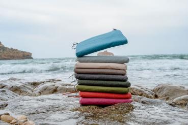 Preview: Confortevole cuscino per sedie da esterno con nastro, grigio scuro, 40x40cm - cuscino per giardino e patio con protezione UV e idrorepellente