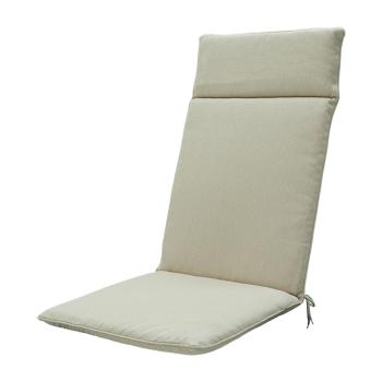 Preview: Set di 4 cuscini con schienale alto, cuscino idrorepellente per sedie da giardino, beige, 120 x 50 cm