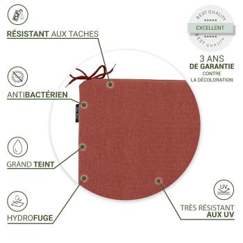 Preview: Coussin de chaise Outdoor, set de 4 rubans, coussin d‘assise hydrofuge, terra, 40 x 40 cm chacun