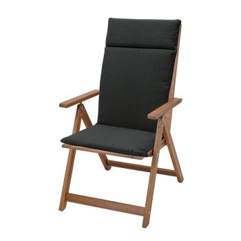 Preview: 4er Hochlehner-Auflage Madison® - Dunkelgrau 120x50cm - Wasserabweisend, UV-Schutz, Antibakteriell, Recycelt, Langlebig, Made in EU