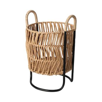 Preview: Portavaso in vimini e metallo, supporto per piante in 2 dimensioni