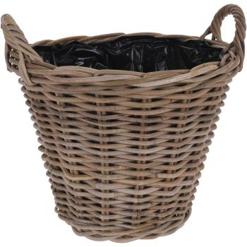 Rattan flower basket, potato basket with handles, brown, 39 ₧ 30 cm