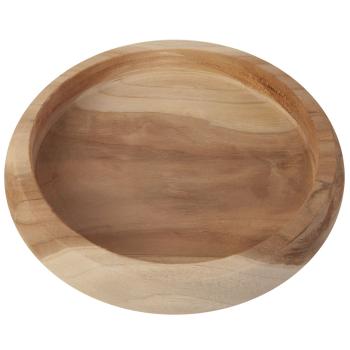 Preview: Bol en teck, bol rond pour servir et présenter, Ø 25 x 5 cm