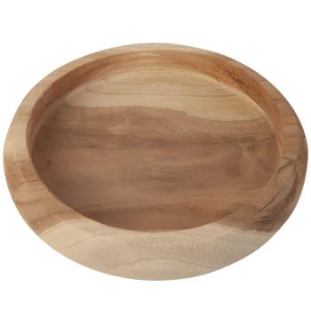 Preview: Bol en teck, bol rond pour servir et présenter, Ø 25 x 5 cm