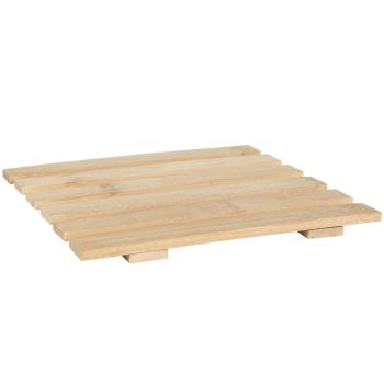 Preview: Dessous de plat en bambou, dessous de plat avec entretoises sur rails en bambou, 17,5 x 18 cm