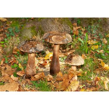 Preview: Set de 3 champignons décoratifs en bois massif, sculptures en bois de manguier - Différentes tailles, décoration en bois naturelle et de haute qualité Preview: Set de 3 champignons décoratifs en bois massif, sculptures en bois de manguier - Différentes tailles, décoration en bois naturelle et de haute qualité