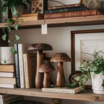 Deko-Pilze 3er-Set aus Massivholz - Mangoholz Skulpturen für naturnahe Dekoration - Hochwertige & nachhaltige Holzdekoration - Braun - 10-25cm