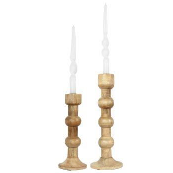 Preview: Set de 2 bougeoirs Bubbles en bois de manguier, bougeoirs de différentes tailles Preview: Set de 2 bougeoirs Bubbles en bois de manguier, bougeoirs de différentes tailles