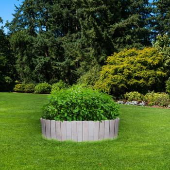 Preview: Bordo letto in legno, bordo letto grigio chiaro, 200 x 20/35 cm