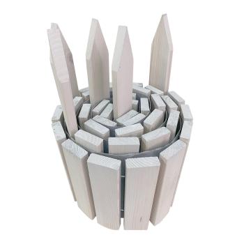 Preview: Bordo letto in legno, bordo letto grigio chiaro, 200 x 20/35 cm