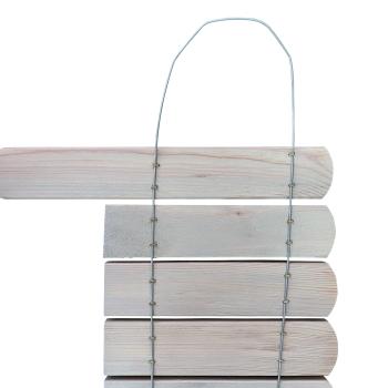 Preview: Bordo letto in legno, bordo letto grigio chiaro, 200 x 20/35 cm